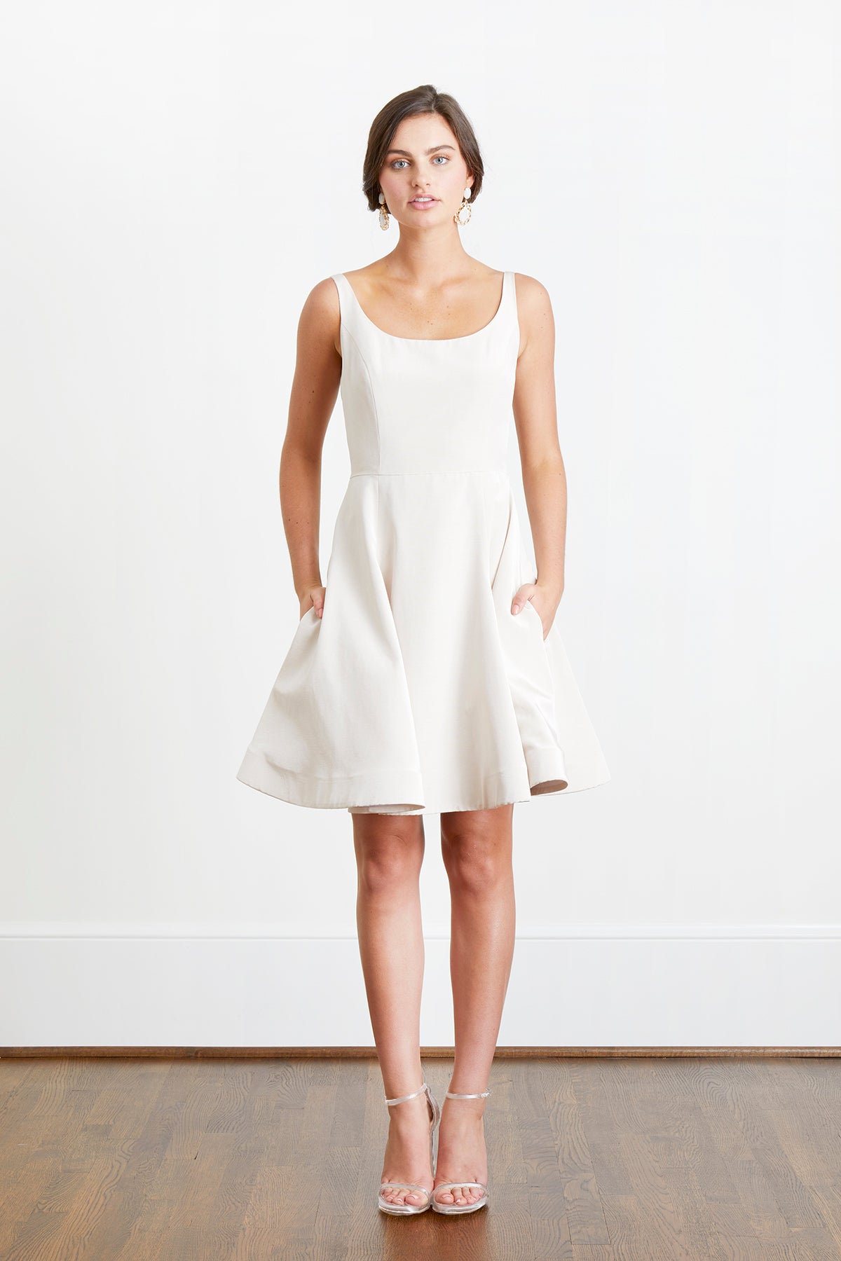 Josephine Simple Short White Courthouse Civil Ceremony Wedding - Main Image