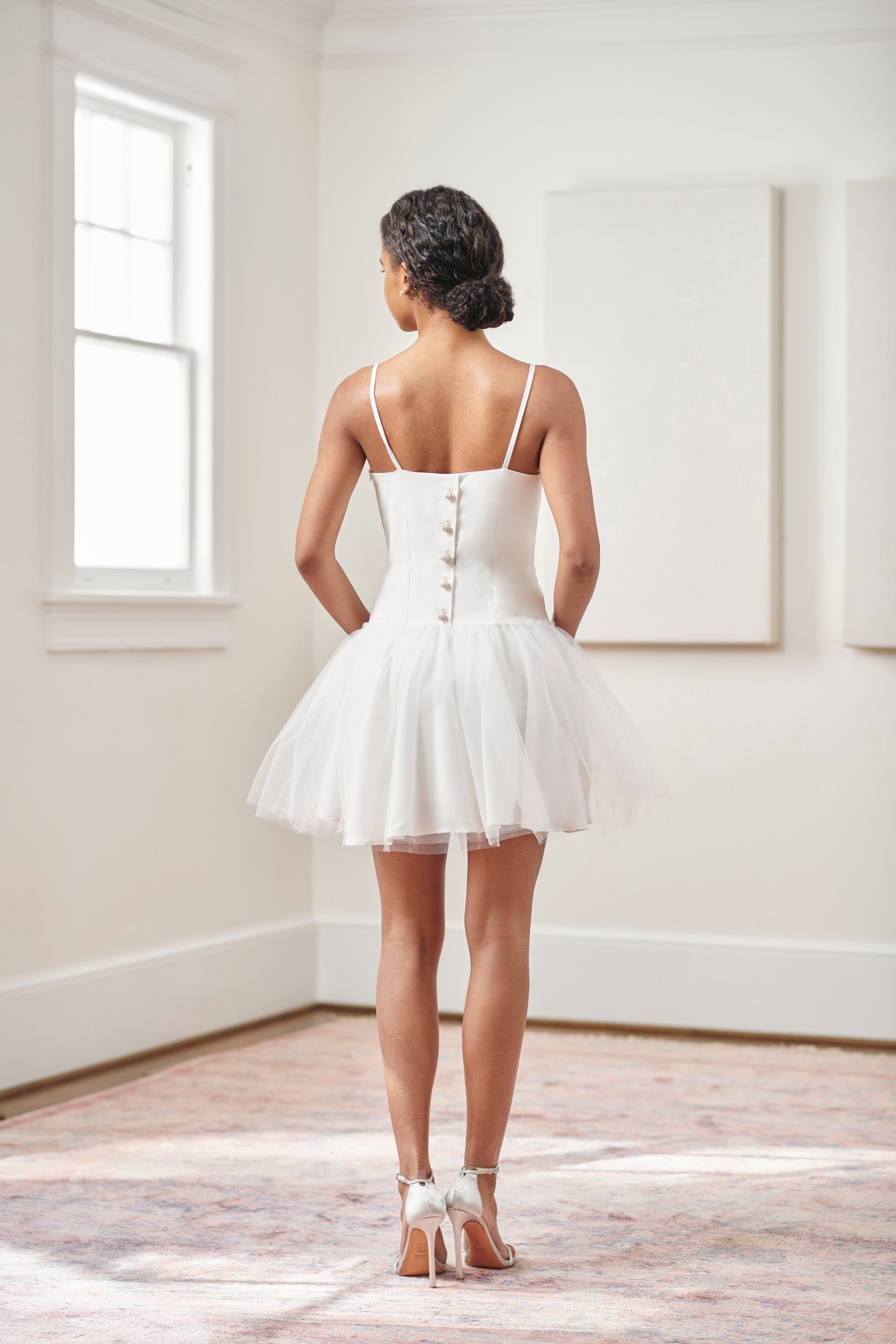Olivia White Tulle Bridal Mini Dress First Dance After Party