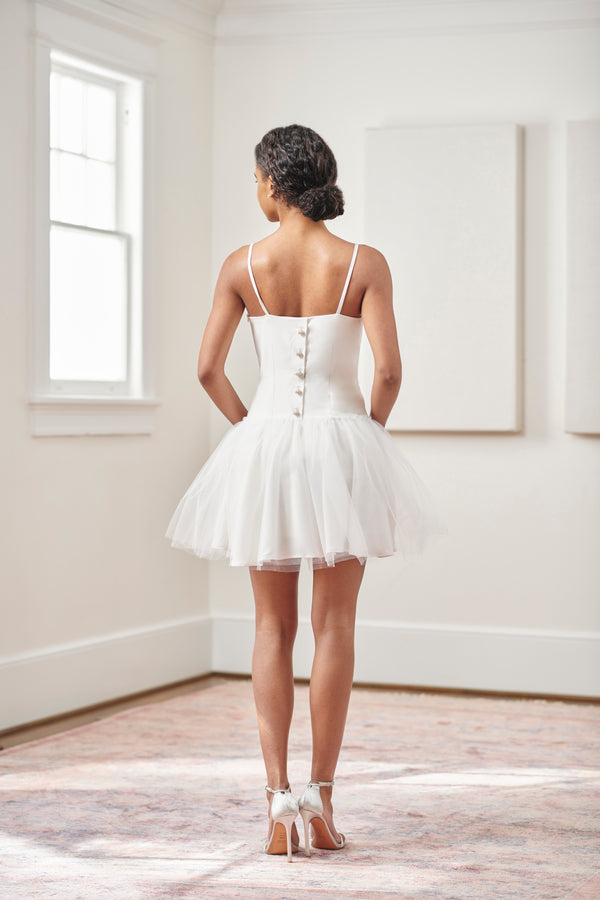 beautifulbridewearingshortwhit