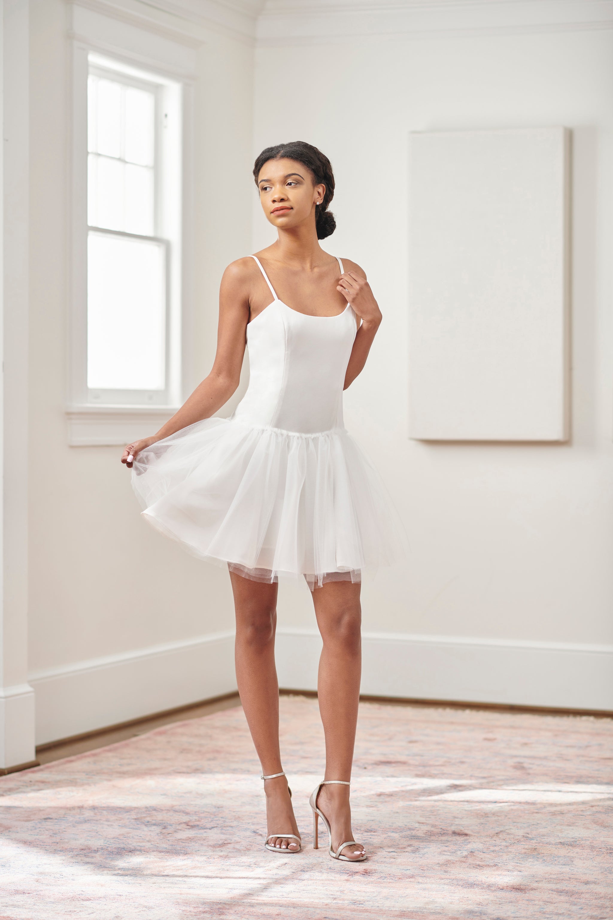 Olivia White Tulle Bridal Mini Dress First Dance After Party