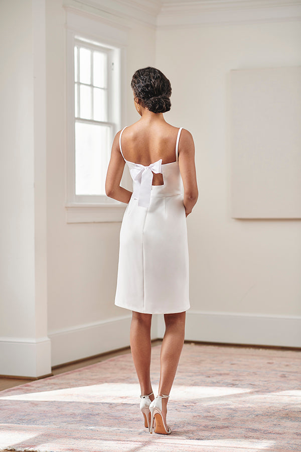 White Rehearsal Dinner Dresses With Flattering Designer Details - Jane ...